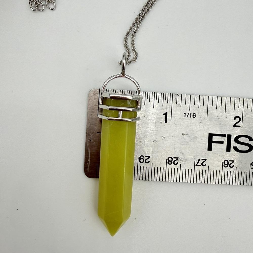 Vtg QVC Sterling Silver NF 925 Yellow Quartz Pendulum Necklace Thailand - Picture 10 of 14